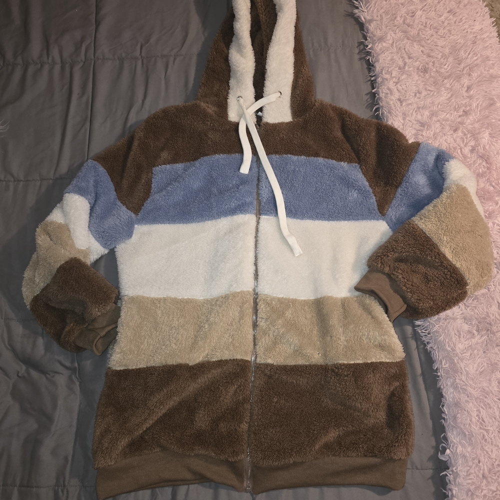 Cozy Striped Hooded Jacket